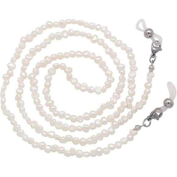 Top Mask Lanyard Chain Face Mask Holder Chain Freshwater Pearl Eyeglasses Chain - Picture 7 of 7